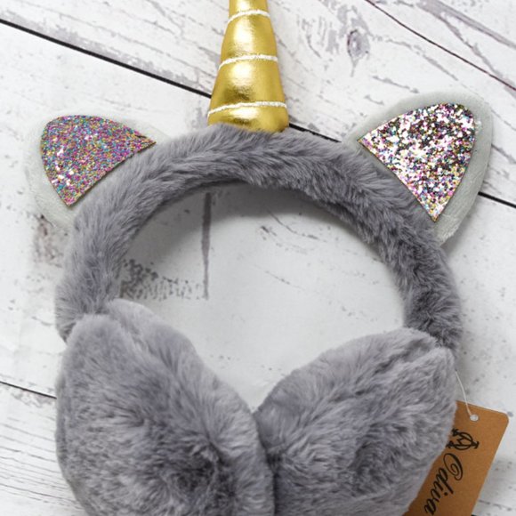 Unicorn Kids/Adult Solid Plush Adjustable Earmuff - Picture 10 of 13